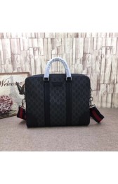 Replica Gucci GG canvas Briefcase PVC 474135 black HV06094iu55