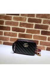 Replica Gucci GG Marmont Matelasse mini Bag 448065 black HV00352Vi77