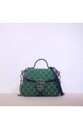 Replica Gucci GG Marmont Multicolor mini top handle bag 583571 green HV03305sA83