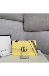 Replica Gucci GG Marmont small shoulder bag 446744 yellow HV09341nB47