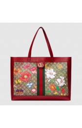 Replica Gucci Ophidia series GG flower medium shopping bag 547947 red HV08768Jw87