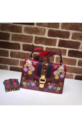 Replica Gucci Sylvie embroidered small shoulder bag 421882 red HV06240Sf59