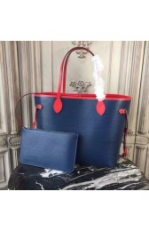 Replica Louis Vuitton Original Neverfull Epi Leather MM 54185 Blue red HV03019HB48