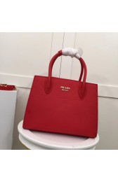 Replica Prada Calf leather bag 1BA050 red&white HV07242Vi77