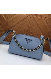 Replica Prada Calf leather shoulder bag 2032 light blue HV08175Ac56