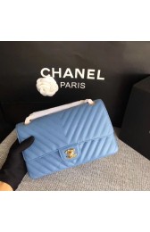 Replica Top Chanel Flap Shoulder Bags Light blue Leather CF 1112V gold chain HV06369ll80