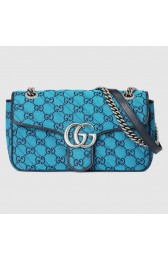 Replica Top Gucci GG Marmont multicolor small shoulder bag 443497 blue HV01026Cq58