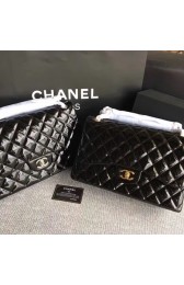 Top Chanel Classic Flap Bag original Patent Leather 1113 black HV00386lE56