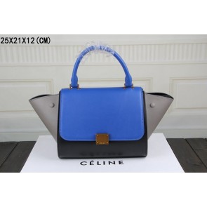 2015 Celine classic original leather 3345-1 brilliant blue&black&gray HV03686wn15
