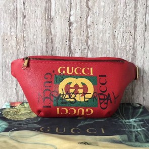 2017 GG Coco Capitan logo belt bag 493869 red original leather HV02846gN72