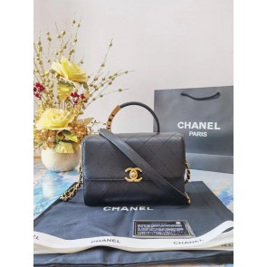 AAA 1:1 Chanel small tote bag Sheepskin & Gold-Tone Metal AS2059 black HV09486yF79