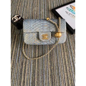AAA Chanel Original Small Snake skin flap bag AS1116 grey HV10498zK34