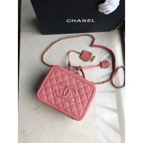 AAAAA Chanel Original Leather Medium Cosmetic Bag 93443 Pink HV05262aM93