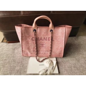 AAAAA Imitation Chanel Canvas Original Leather Shoulder Shopping Bag A2369 pink HV01721Sy67