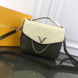 Best 1:1 Louis Vuitton Should V Bag Saddle M53382 green&white HV10119eT55