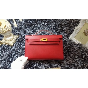 Best Quality Hermes Kelly 22cm mini tote bag calf leather K011 red HV02668xb51