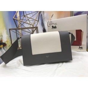 Celine frame Bag Original Calf Leather 5756 White. grey HV03137uU16