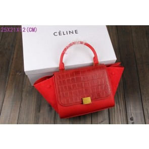 Celine new model crocodile with nubuck leather with plain 3345 red HV09526wn15