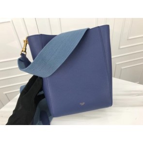 Celine Seau Sangle Original Calfskin Leather Shoulder Bag 3370 blue HV11724hc46