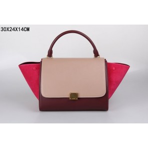 Celine Trapeze Bag Original Leather 3342-1 light pink&purplish red&red HV08282iv85