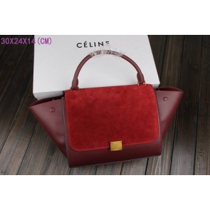 Celine Trapeze Bag Original Leather 3342-1 purplish red HV02890DV39
