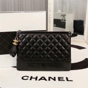 Chanel 2017 Calfskin Leather Clutch 8127 Black HV01778Oq54