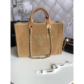Chanel Canvas Shoulder Shopping Bag 66941 yellow HV08456Lo54