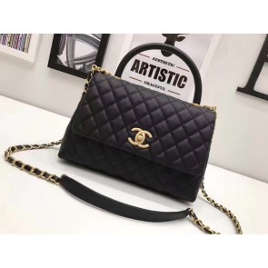 Chanel Classic Top Handle Bag A92991 black Gold chain HV09653VI95