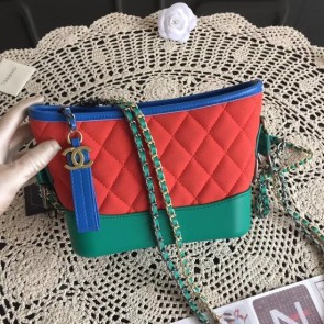 Chanel Gabrielle Nubuck leather Shoulder Bag 93481 red&green HV08828bm74