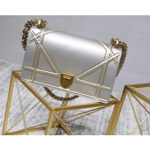 Dior Small Diorama flap bag calfskin M0421 silver HV09234Av26