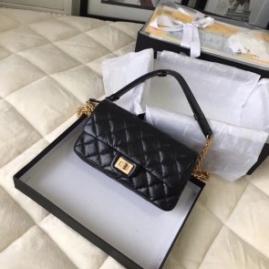 Fake Chanel waist bag Aged Calfskin & Gold-Tone Metal A57991 black HV09598Sq37