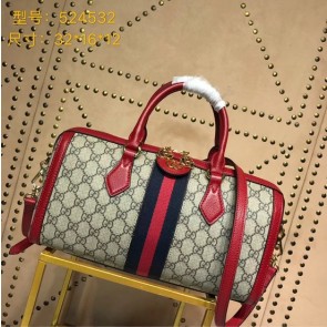 Fake Gucci GG canvas ophidia top quality tote bag 524532 red HV03876lF58