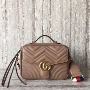 Fake Gucci GG Marmont small shoulder bag 498100 Nude HV08034ny77