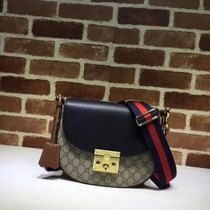 Fake Gucci Padlock medium GG shoulder bag 453189 black HV08503Sq37