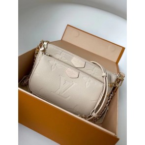Fake Louis Vuitton Monogram Empreinte Original Leather M44823 Cream HV08688Lh27