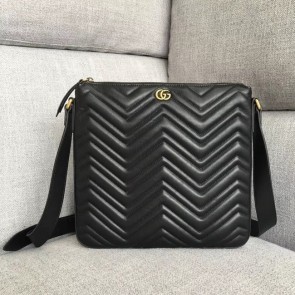 Fashion Gucci GG Marmont messenger bag 523369 black HV07579Of26