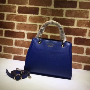 Gucci Bamboo Shopper Tote Bag Calfskin Leather 336032 blue HV04598EB28