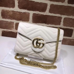 Gucci GG original mini calfskin shoulder bag 474575 white HV07381jf20