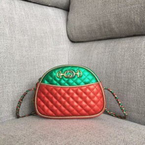 Gucci Laminated leather mini bag 534951 red&green HV07624Sy67
