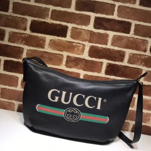 Gucci Print half-moon hobo bag 523588 black HV11537gE29
