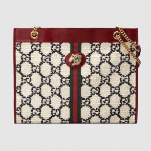 Gucci Rajah GG tweed large shopping bag 537219 white HV09319FA31
