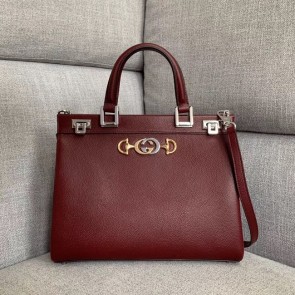 Gucci Zumi grainy leather medium top handle bag 564714 Burgundy HV07649KX51