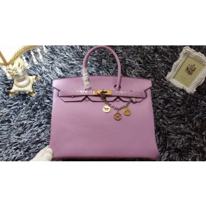 Hermes Birkin 35cm tote bag litchi leather H35 light purple HV08314aj95