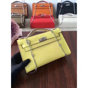 High Quality Replica Hermes Mini Kelly Tote Bag Epsom leather 1707 lemon HV08178aR54