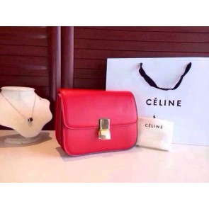 Imitation AAA Celine Classic Box Flap Bag Calfskin Leather 2263 Red HV02892kf15