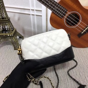 Imitation Cheap Chanel Gabrielle Original Calf leather Shoulder Bag B93844 black&white HV11292fV17