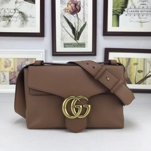 Imitation Fashion Gucci GG Marmont Leather Shoulder Bag 401173 Brown HV07928kd19