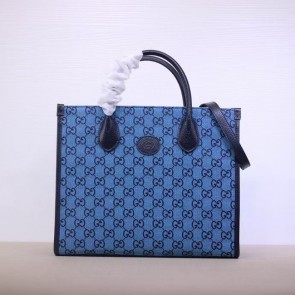 Imitation Gucci GG small tote bag 659983 blue HV02726Dl40