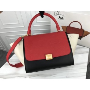 Knockoff Celine Trapeze Bag Original Leather 3342 Red white black HV00598eF76