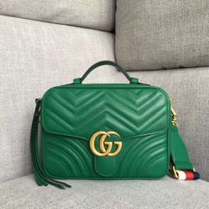 Knockoff Gucci GG Marmont small shoulder bag 498100 green HV04240tU76